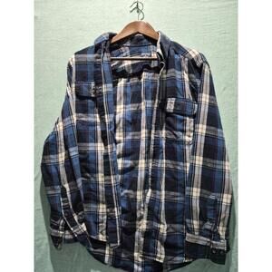 Faded Glory Mens Flannel Blue And White Size M (38-40)